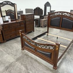 RECÁMARA COMPLETA 5 PIEZAS CAJONERA Y ESPEJO 