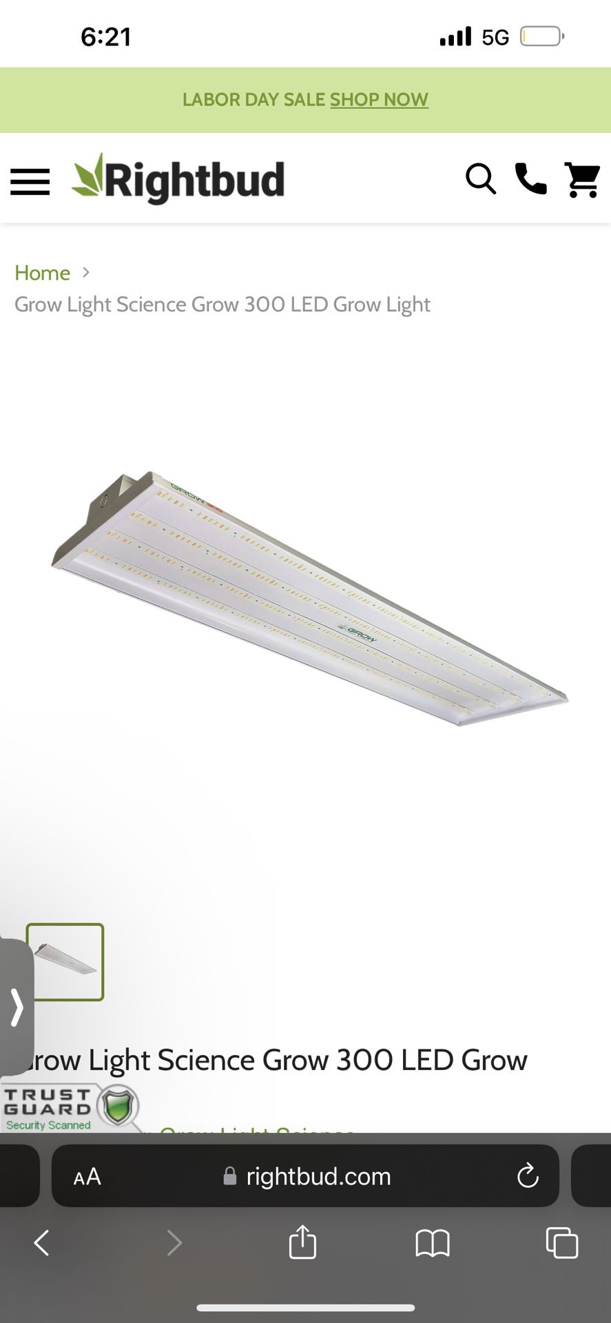 Grow Light Science Grow 300 320W LED Grow Light