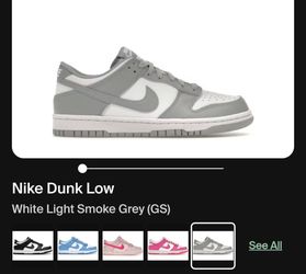 Nike Dunk Low White Light Smoke Grey
Used
Size 3y