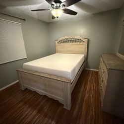Complete Bedroom Set – Bed Frame, Dresser & Mattress Included