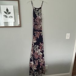 Lulus Formal Maxi Floral Navy Dress XS