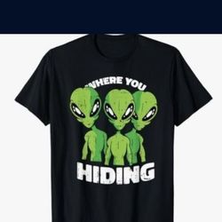 Alien Where You Hiding Halloween Costume UFO Men Women Kids T-Shirt