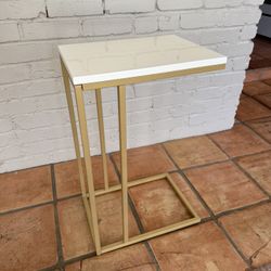 White & Gold Laptop / End Table