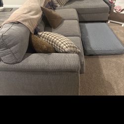Grey L- Shape Sectional Sofa