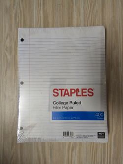 Staples 400 Sheet Lined Paper NEW