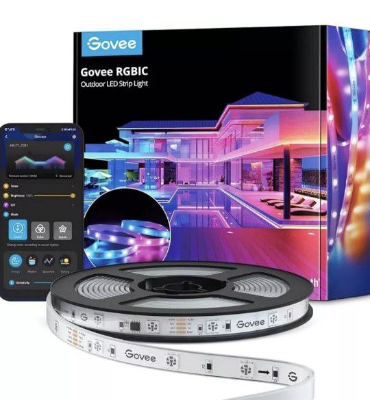 Sealed Govee 32.8ft Smart LED Outdoor Strip Lights H6171 - Bluetooth App Control