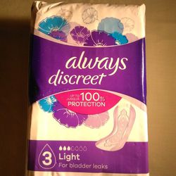 Always Discreet 30 Pads, size: 3 Light; Lightly scented

