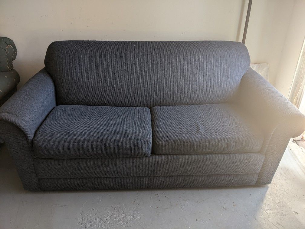 Blue Fold Out Couch W75" x D35"