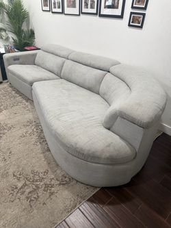 Light Gray Fabric Sectional Sofa (Couch)