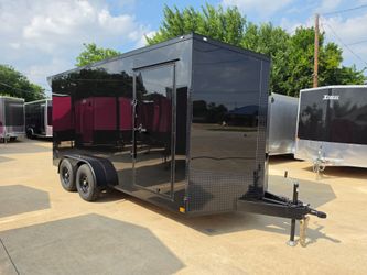 2026 7x16 TA3 Screwless Enclosed Trailer | Blackout | Spoiler Package | 10K | 7' Interior | .08 Polycor | Dexter Axles | 1161 (black)