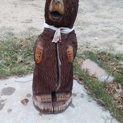 Bear Statue 🗿🐻 (made Out of Wood)