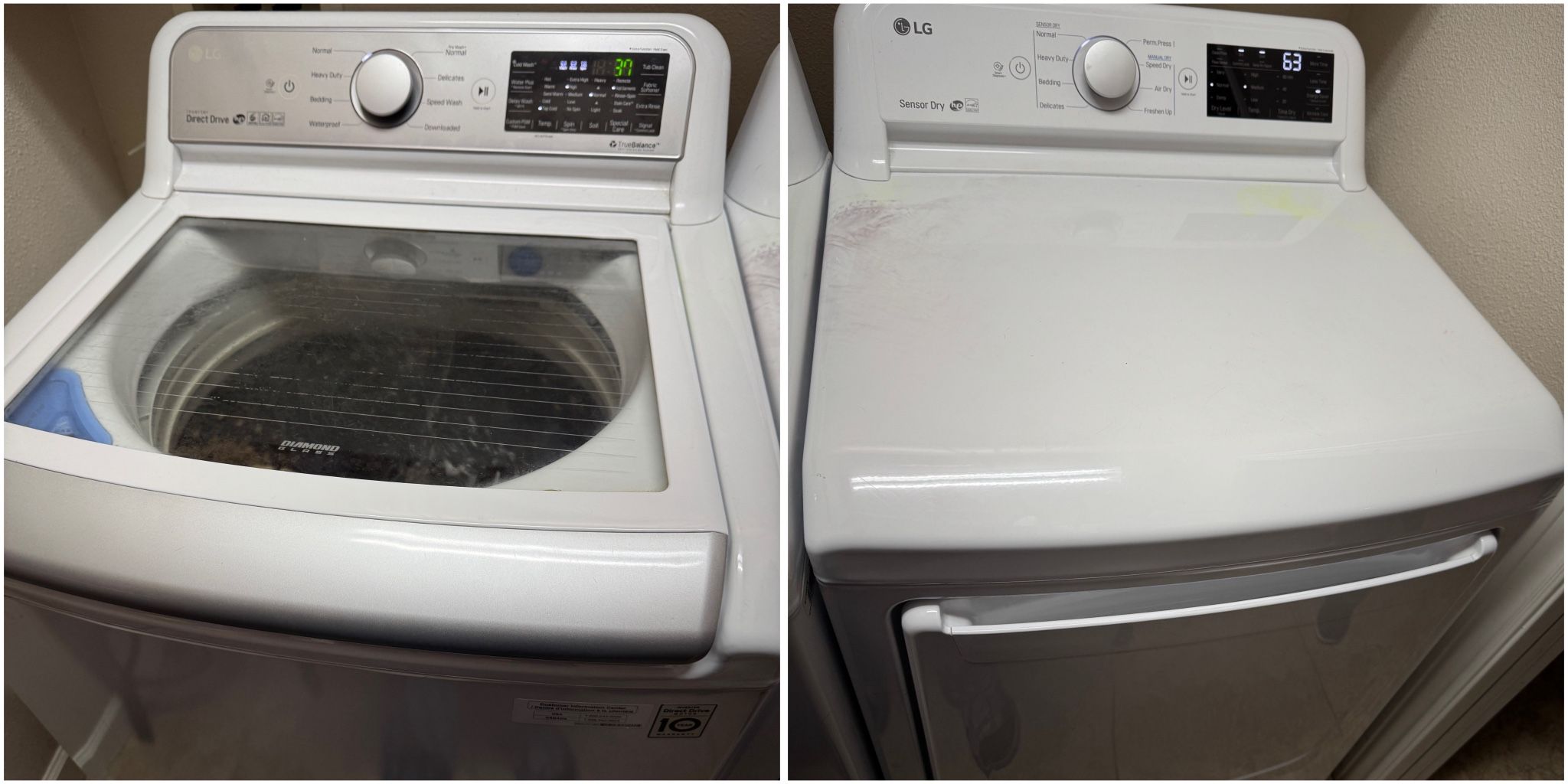 ***MOVING SALE***    LG Washer And High Efficiency Gas Dryer Pair  White