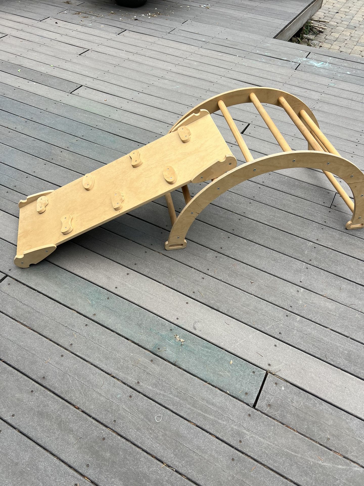 Toddler Wood Climbing You With Slide