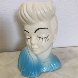 🌿 Vintage glamour girl head vase