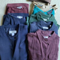 100% Silk Garments mostly Womens medium all 9 pieces $30 total