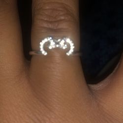 Real diamond silver ring
