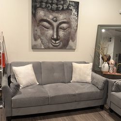 Gray sofa and loveseat-like New