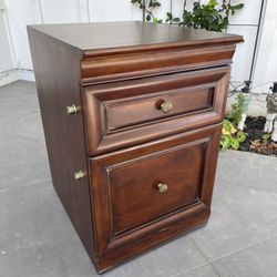 Bombay Company Solid Wood Filing Cabinet Two Drawers On Wheels