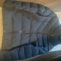 Calvin Klein Men's Blue Sherpa Lined Hood Puffer Jacket Coat Size XL