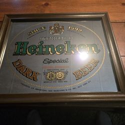 Framed Heineken Dark Beer Sign 