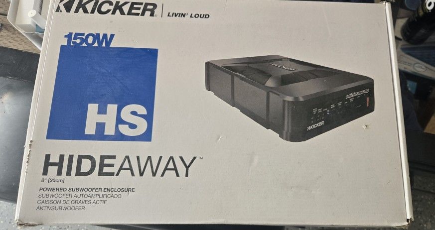 NEW KICKER Hideaway HS8 8" 150W Car Audio Powered Subwoofer Sub Enclosure