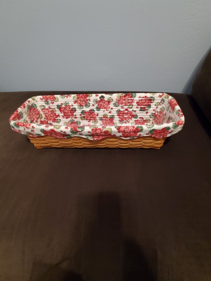 Longaberger Basket With Liner And Protector