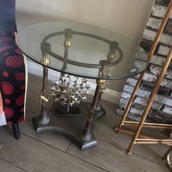Antique Glass End Table 