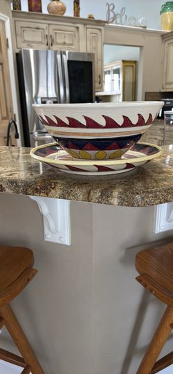Ceramic Bowl & Plate Made By Michael Storm (One Life To Live Actor)