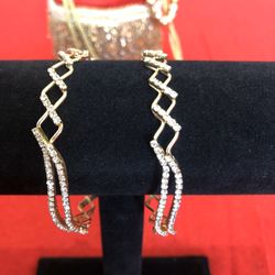 Indian Traditional Gold plated with Diamond look stones 2 Bangle set Size 2.6