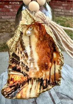 Handmade oyster shell ornaments – Eiffel Tower/Paris/host hostess gift