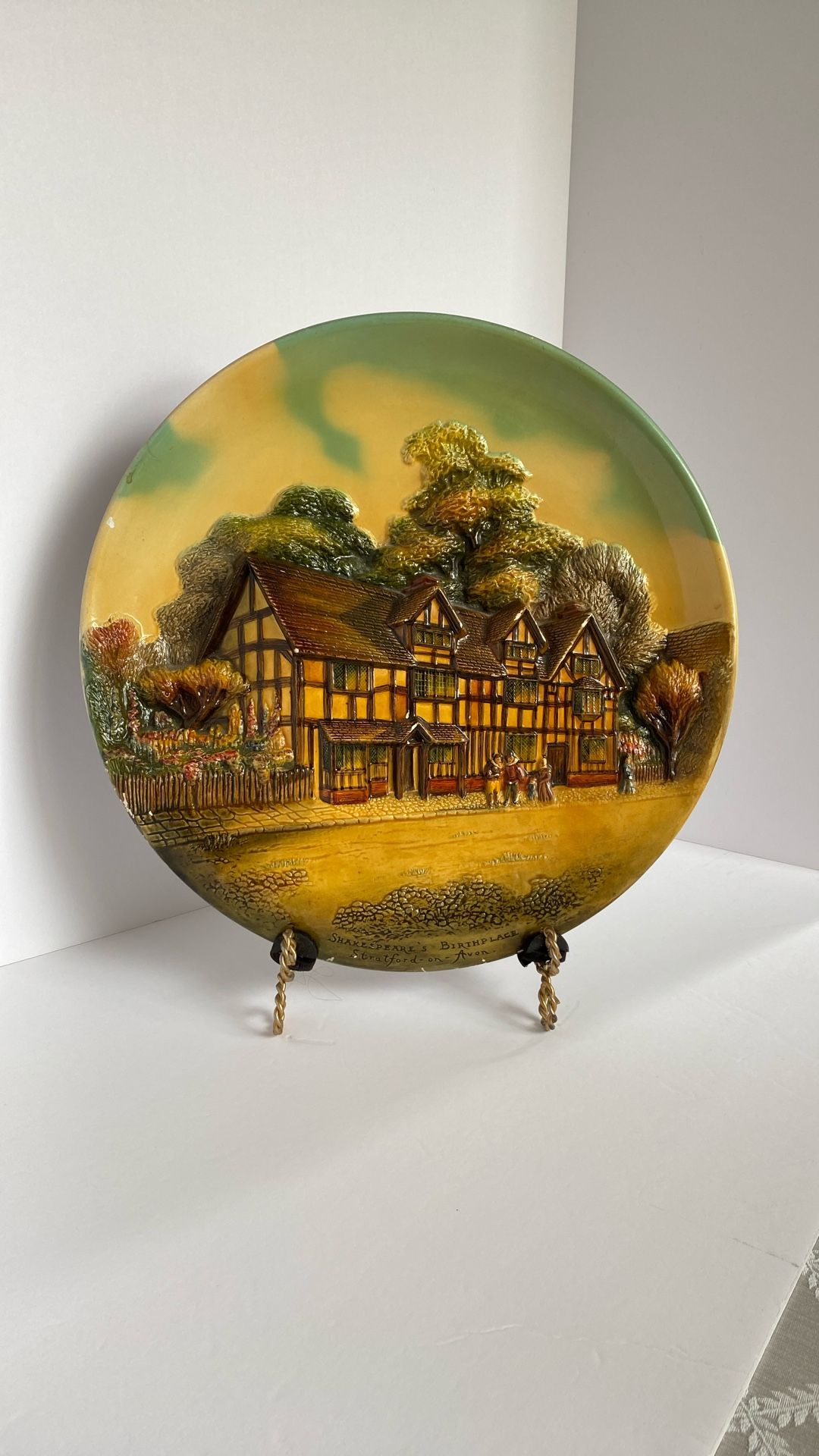 W.H. Bossons Of England Chalkware Plaque Mid Century Wall Hanging Shakespeare’s Birthplace