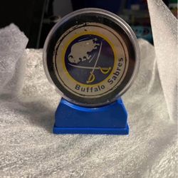 Buffalo Sabres Hockey Puck In A Plastic Case 