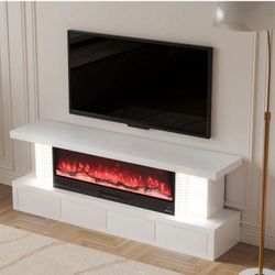 Fireplace W/bluetooth Speakers