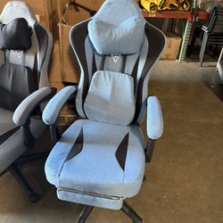 Computer Gaming Chair with Heated Massage Lumbar Support for Adults, Ergonomic Office Chair with Footrest, Breathable Soft Fabric Reclining Adjustable