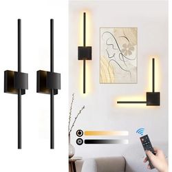 Battery Operated Wall Sconces Set of 2, 𝐔𝐩𝐠𝐫𝐚𝐝𝐞𝐝 12000mAh Rotatable Picture Lights with Remote Control, Dimmable 3000-6500K LED Rechargeable 