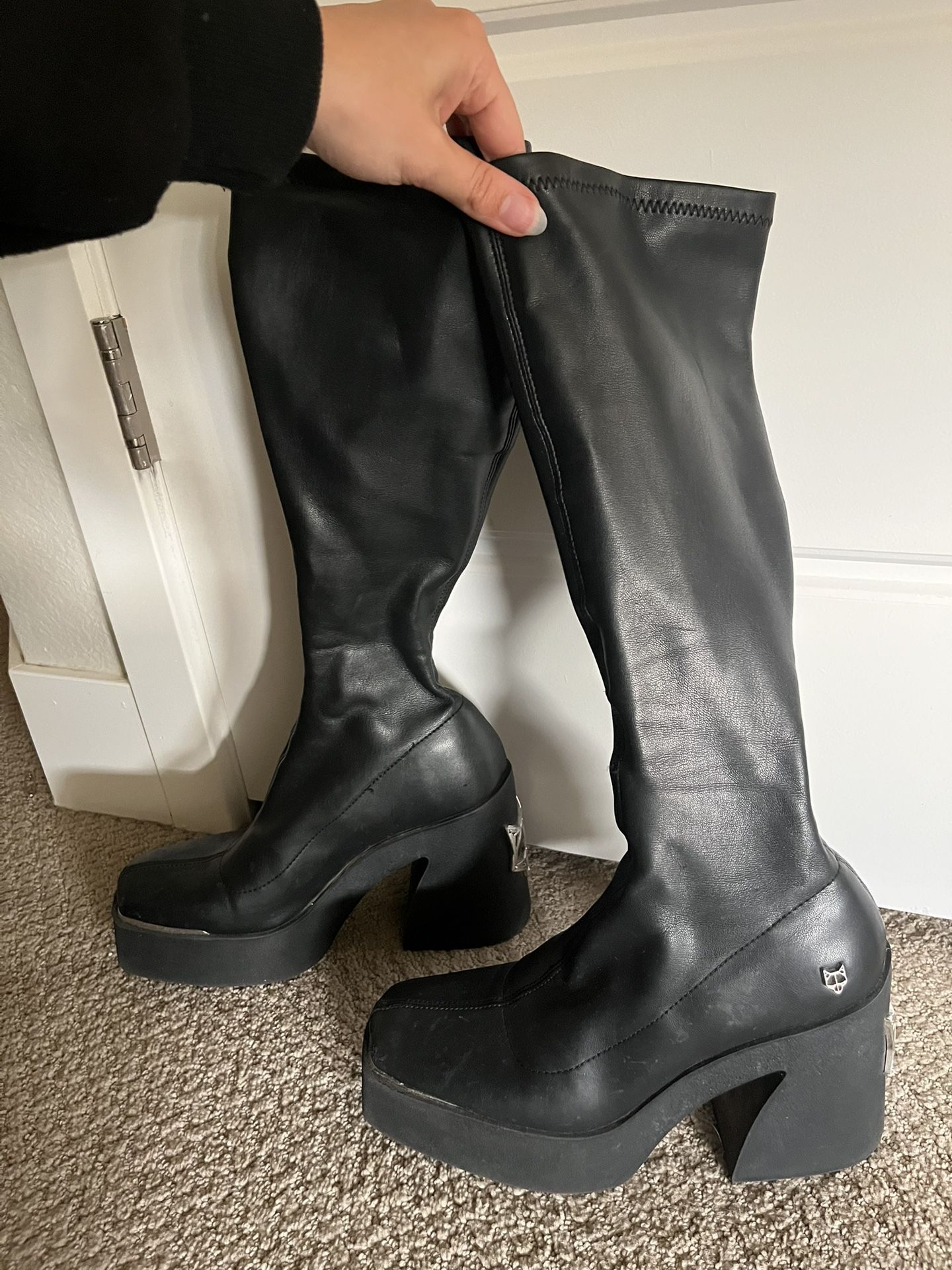 Tall Black Naked Wolfe Boots Sz 8.5