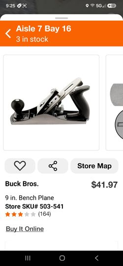 Buck Bros. 9" Adjustable Bench Wood  Plane (Price Is Firm)