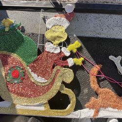 Grinch Sleigh Christmas Decor