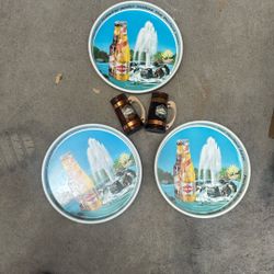 Grain Belt Vintage Trays And Mugs