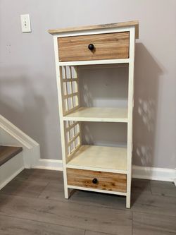 Wood Shelf Unit with Drawers