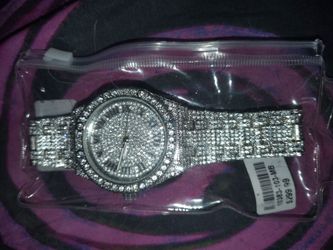 Iced out wrist watch adjustable band