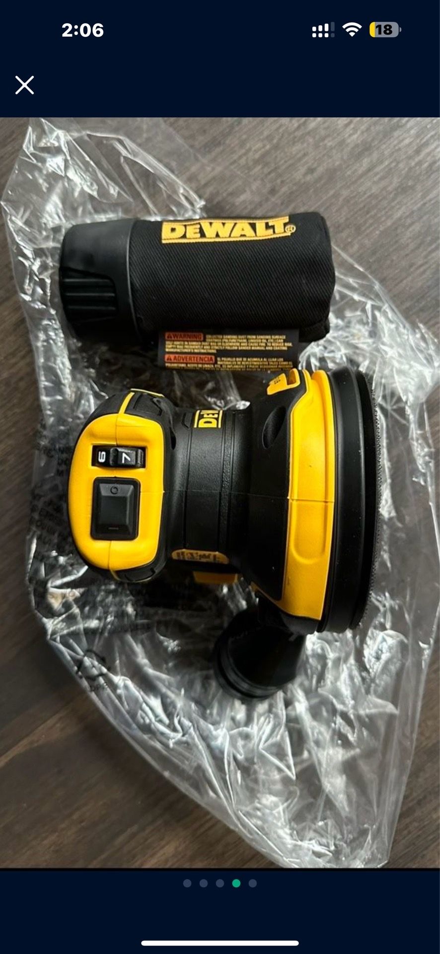 Dewalt 20V MAX XR Cordless Brushless 5 in. Random Orbital Sander (Tool Only) Price is firm $100