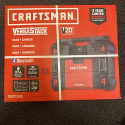 Craftsman Versastack 20V Lith-Ion Blutooth Radio + Charger-CMST17510 W/ 4ah Kit