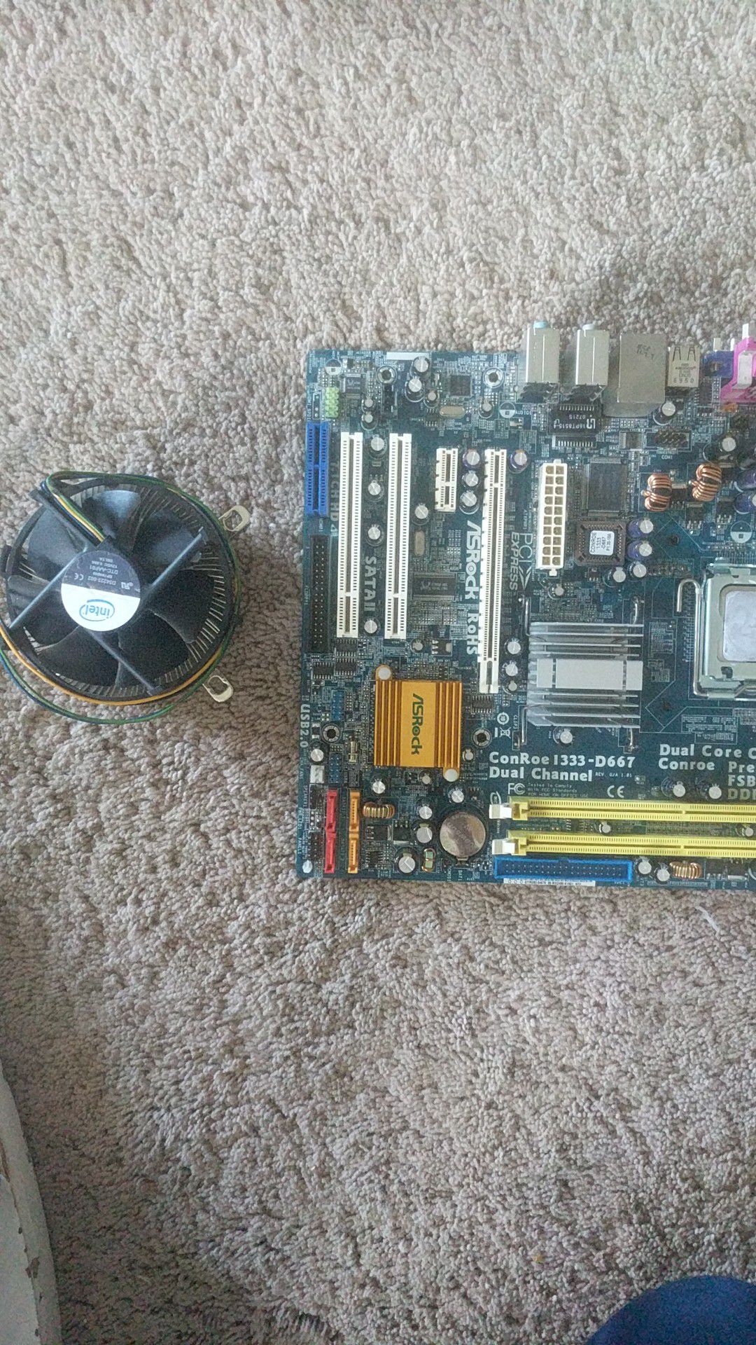 Mother board with cpu and stock cooler
