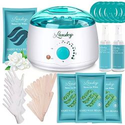 LANSLEYWAX Digital Waxing Kit for Women Men, Wax Warmer for Hair Removal with Silicone Pot, Hard Wax Kit, Waxing Machine for Sensitive Skin Brazilian 