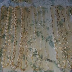 Hawaiian shell lei's prices from $4 to $8 depending on style A68Y841