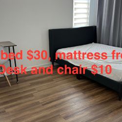 Full Size Bed $30, Desk And Chair $10, Self Pickup