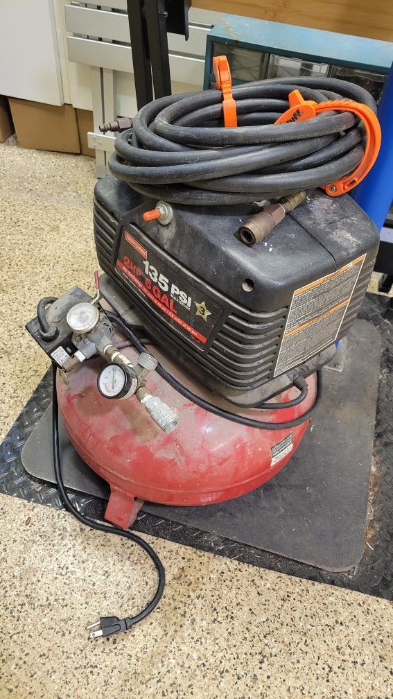 6 Gallon Craftsman 135psi Pancake Air Compressor With Air Hose
