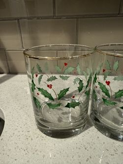 Lenox drinking glasses set of 5- 12 ounces