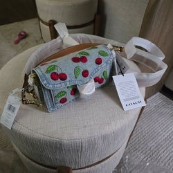 Cherry  Deming  coach  bag   small Crossbody  New never used